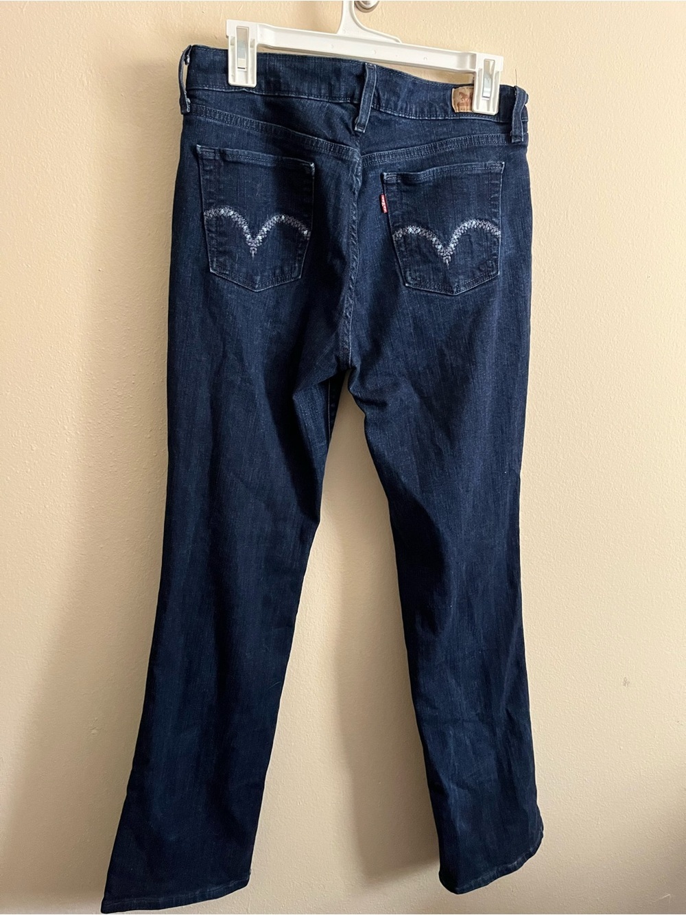 Levi’s 505 Straight Leg Dark Wash Embroidered Jeans